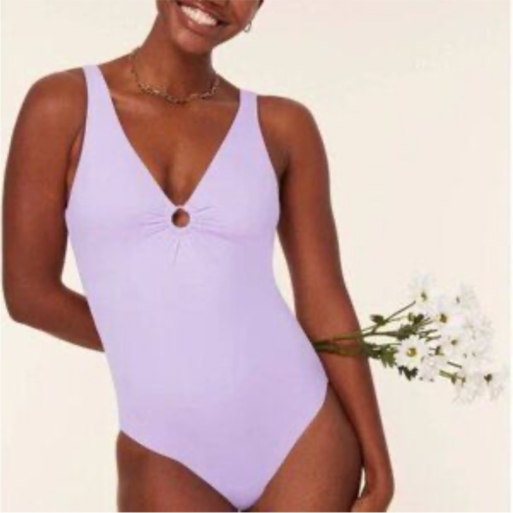 Andie The Bonita One Piece Swimsuit Lavender Purple size S NWT